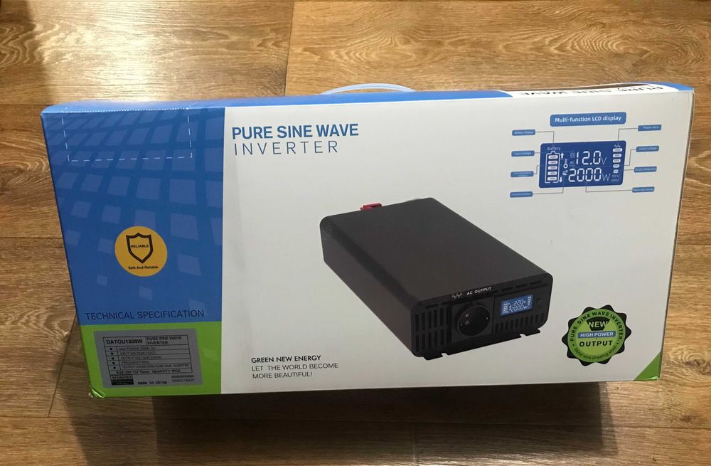 Инвертор DATOUBOSS 12V-220V 1500W на 3000W, Чистий синус