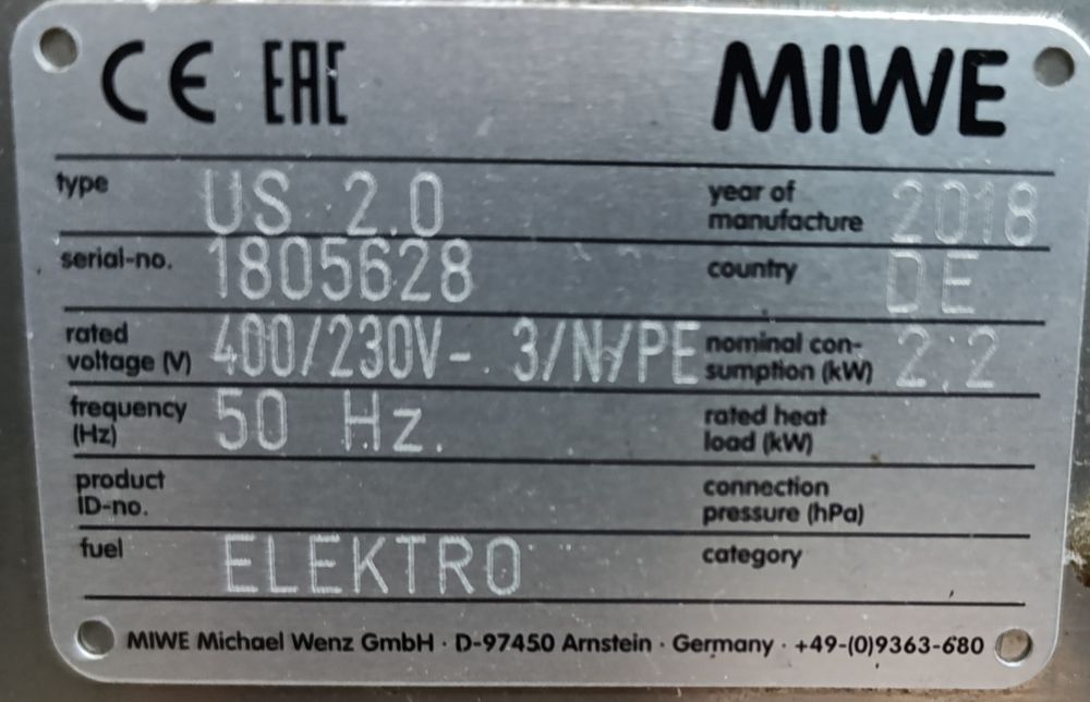 Подова піч Піч Комплект Miwe Розстойка Для хліба