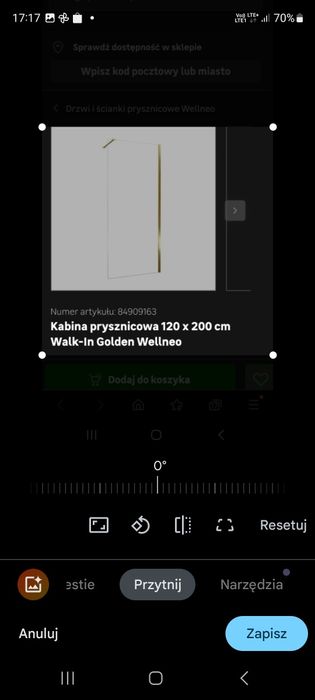 Szyba  prysznicowa 200×120