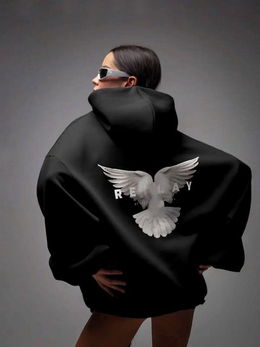 Жіноче худі на флісі з принтом