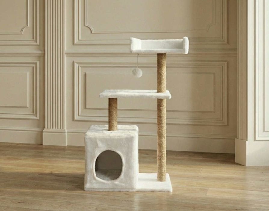 Drapak dla kota legowisko słupek domek drzewko wieża budka + zabawka