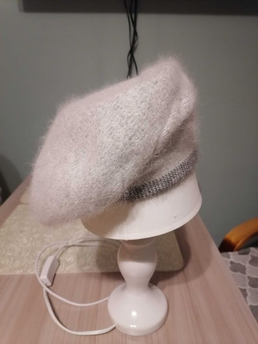 Beret damski siwy