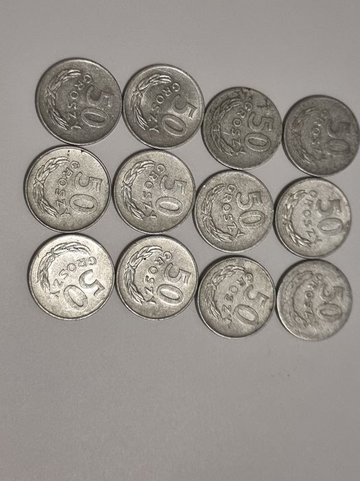 50 groszy 1957 oraz inne roczniki epoka PRL