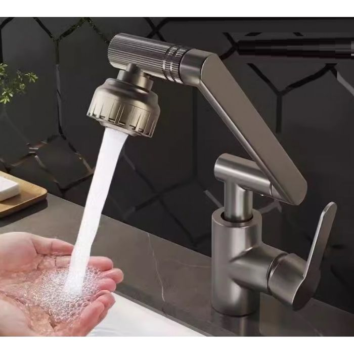 Поворотный смеситель трансформер для ванной комнаты и кухни.