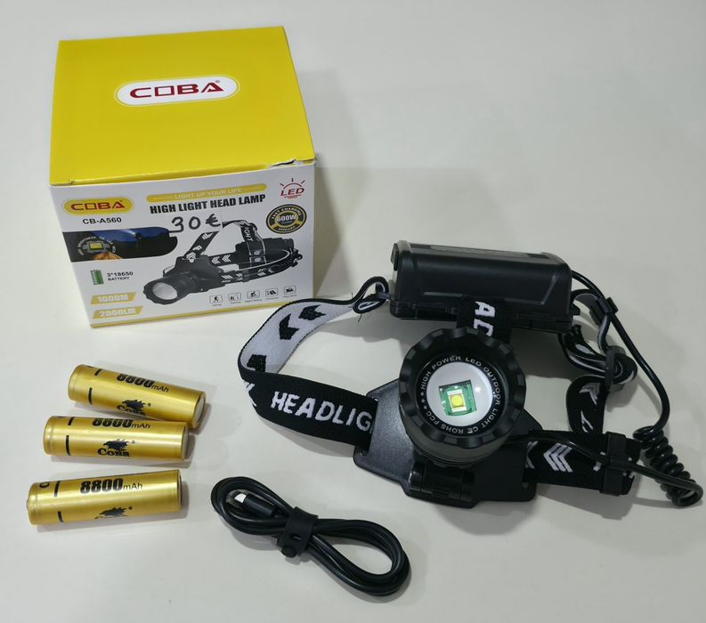 Luz de cabeça com Zoom - pesca e caça
