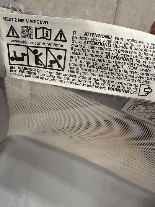 Chicco Next2Me Magic Evo Grey Mist MEGA ZESTAW | Materacyk + 2x Prześcieradło | Stan Super