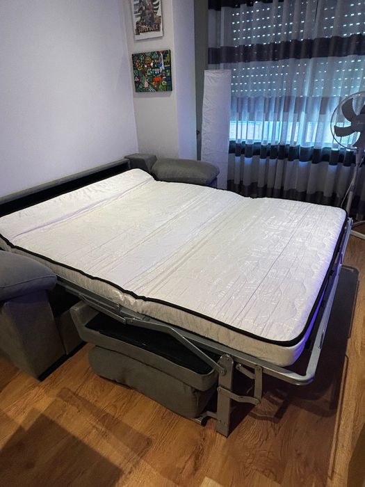 Sofá cama cinzento conforama