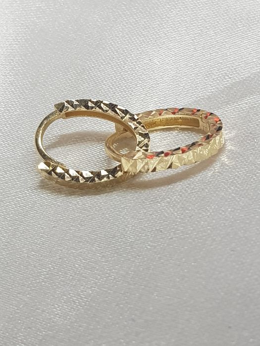 Złote kolczyki owalne złoto 585