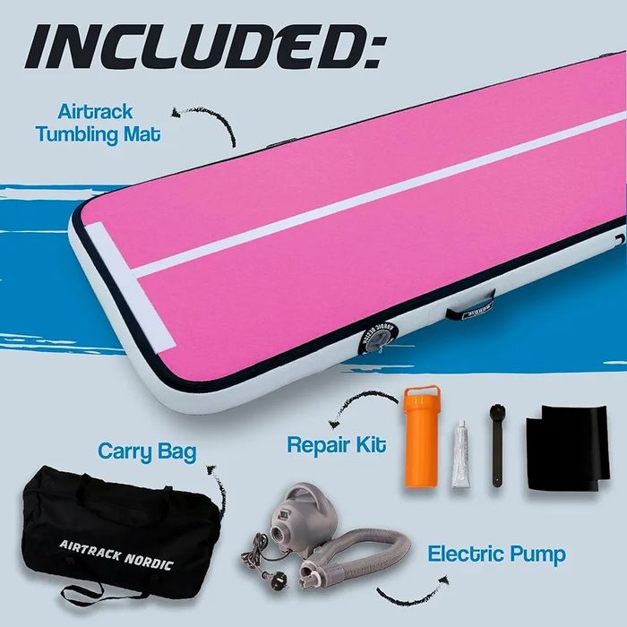 Mata gimnastyczna AirTrack Nordic Home Special Edition Niebieska 6m