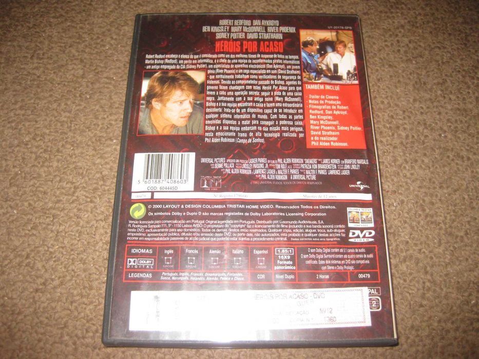 DVD "Heróis por Acaso" com Robert Redford/Raro!