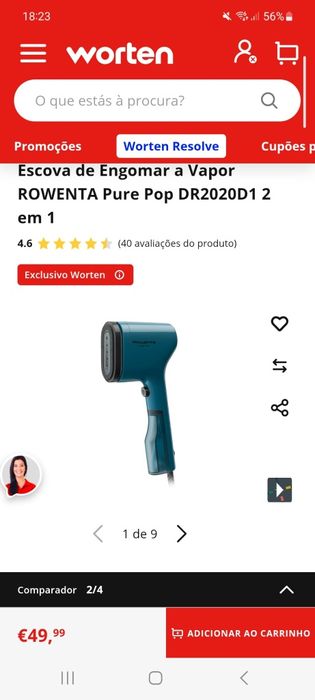 Ferro escova a vapor Rowenta