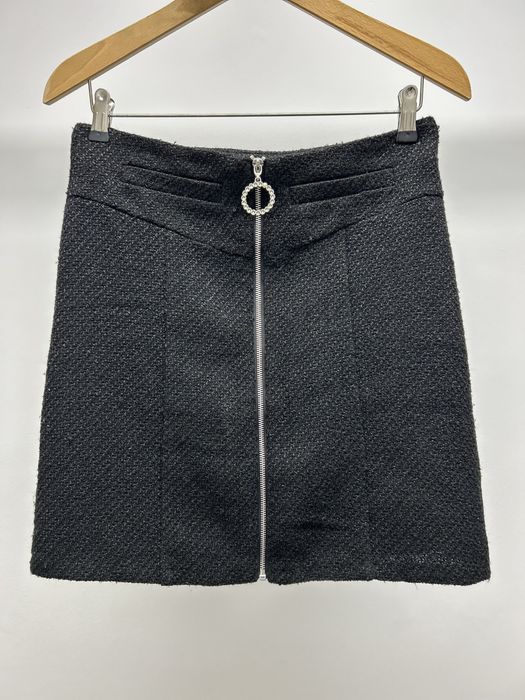 Krótka spódniczka mini wełniana elegancka do pracy kozaków wełną l 40