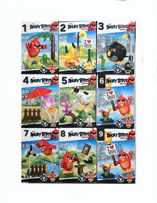 Nowe klocki zestaw Angry Birds kompatybilne z Lego figurka engri birds engry birts z bajki filmu  gry Angry Birds gra  Red Bomba Chuck Martylda Stella
