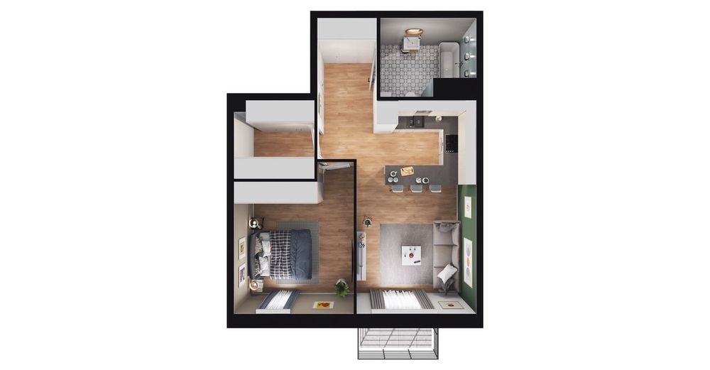 2-pokojowe mieszkanie 48m2 + balkon
