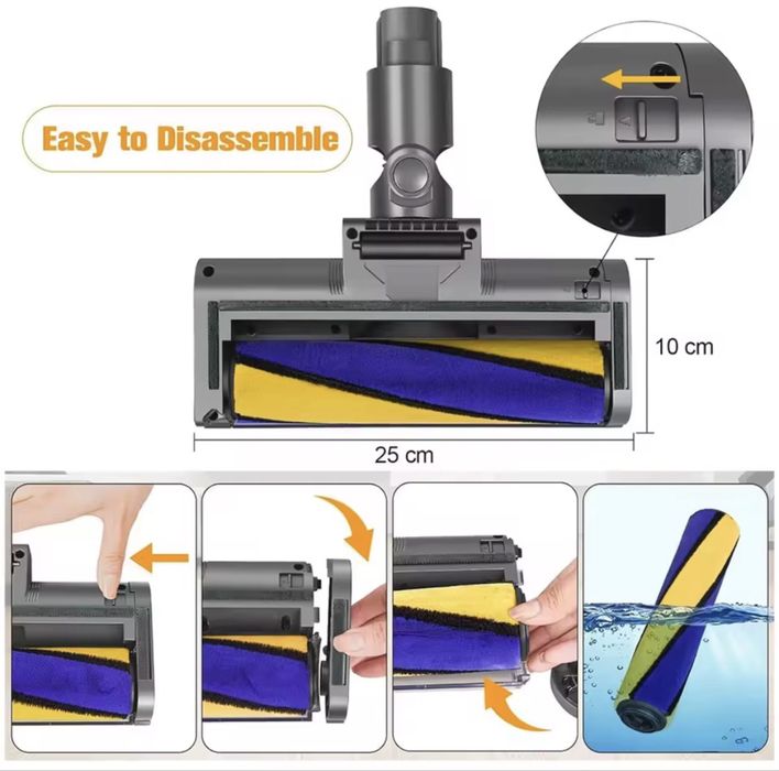 Світлодіодна щітка для насадки для підлоги для пилососа Dyson V7 V8 V11 V10 V15 Електрична щітка М’яка роликова щітка Запасні частини dyson