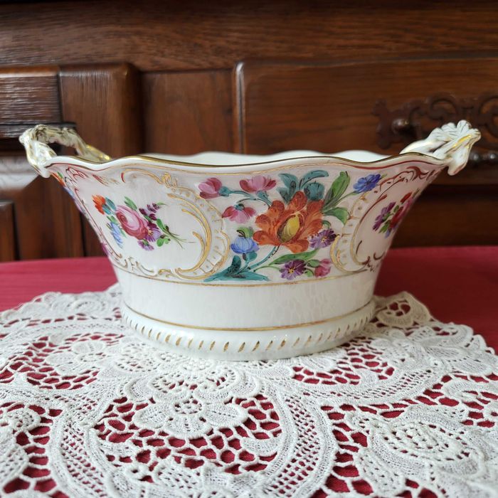 Dresden Thieme Potschappel — большая фарфоровая ваза, ручная роспись