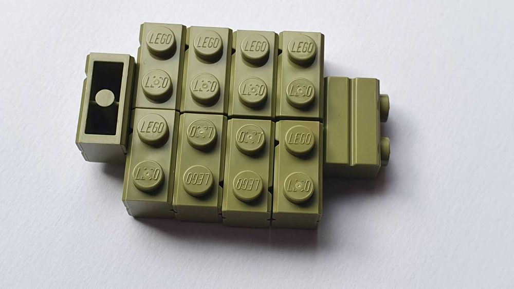Nowe, 500 szt cegiełek oliwkowych 1x2, LEGO 98283