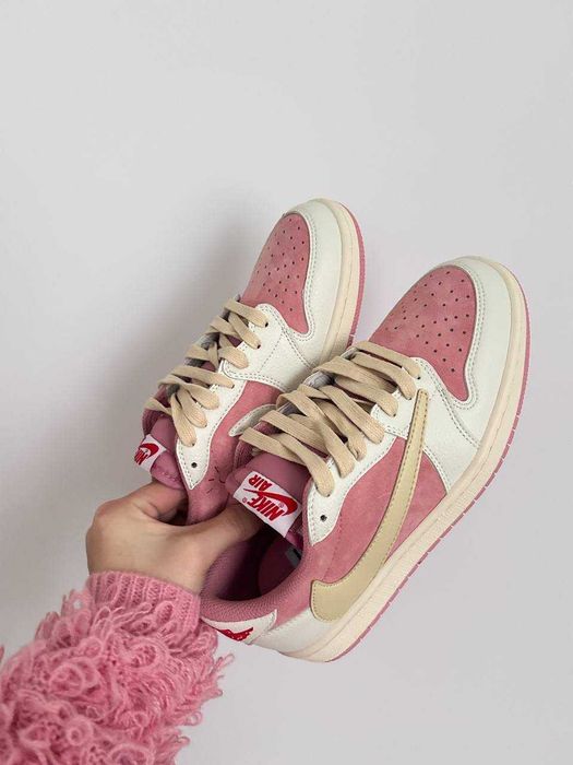 АКЦІЯ! Nike Air Jordan 1 Low x Travis Scott Shy Pink 36 37 38 39 40 41