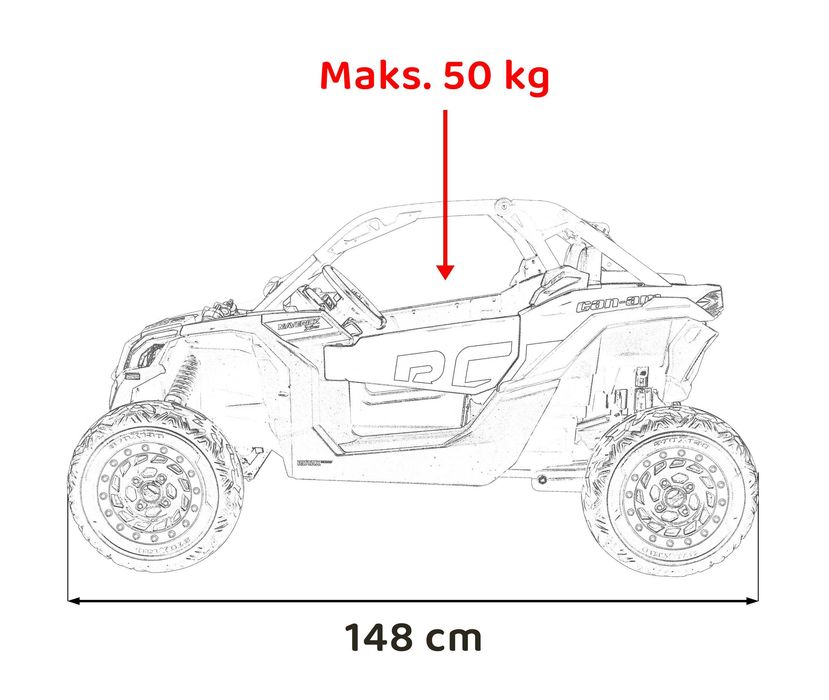 Pojazd Buggy Maverick Turbo RR Różowy 4x4 200W 24V 14Ah na akumulator