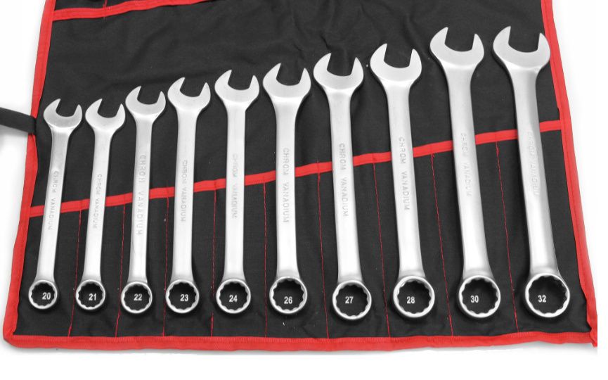 Klucze płasko-oczkowe 47el na płachcie torx, typu C , odgięte
