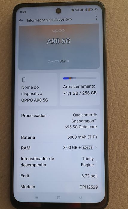 Vendo telemóvel OPPO 256gb como novo a bom preço