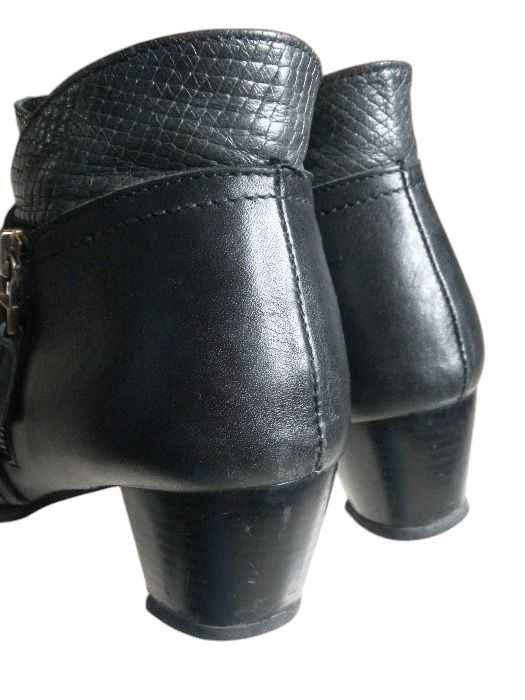 Czarne skórzane botki buty damskie SKÓRA naturalna 37 Lampert obcas