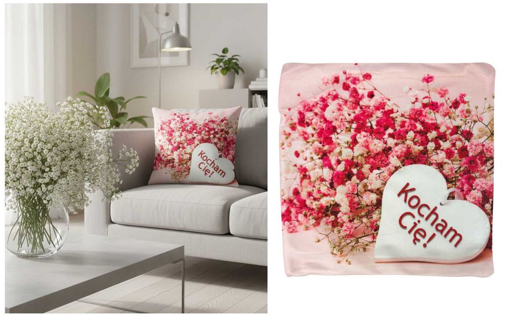 Walentynki poszewka na poduszka Kocham Cię  wzór nr. 1