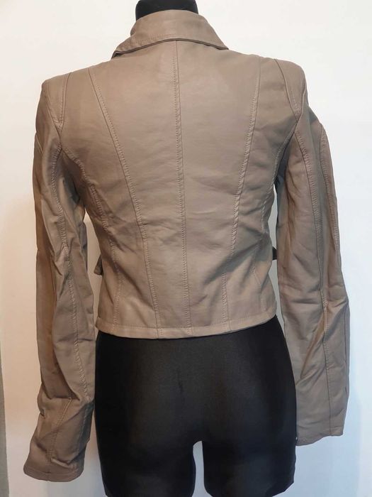 466 Nowa Ramoneska z syntetycznej skóry r.S flamant rose