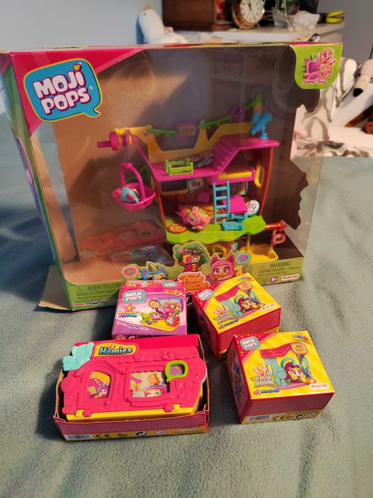 Moji Pops  duży zestaw Domek na drzewie + 4 małe zestawy jak NOWE