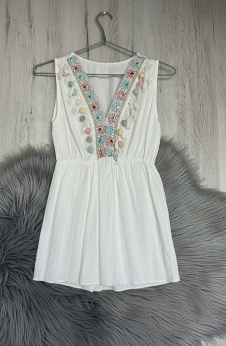 Biała bluzka boho
