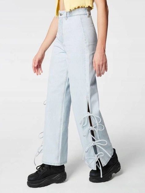 Джинси wide leg з звʼязками