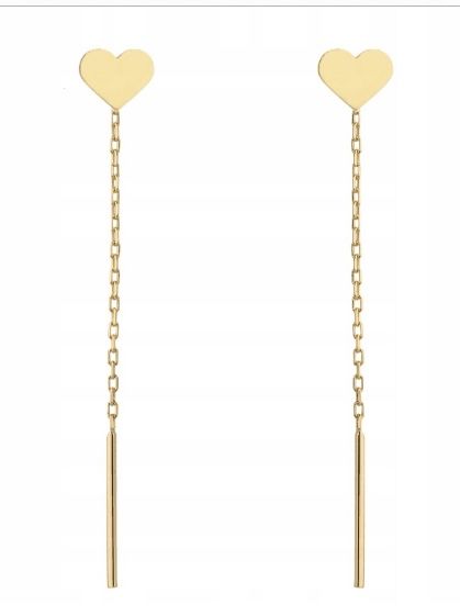 Kolczyki złote przeciągane próba 333