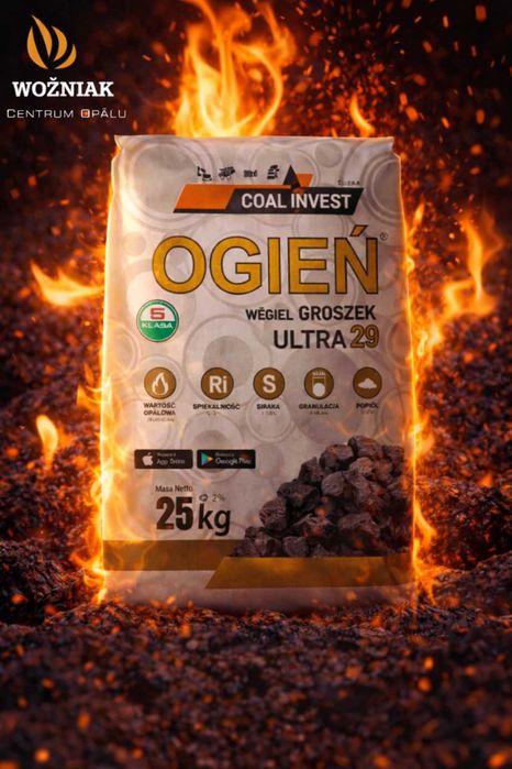 Węgiel Groszek Ogień Ultra 26-29 MJ/kg 1000 kg - Bestseller