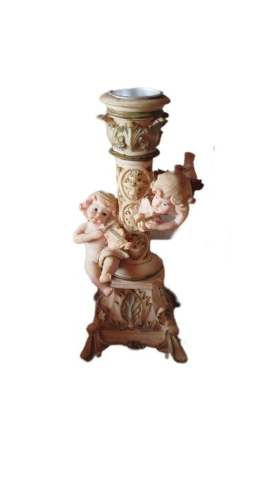 Castiçal em marfinite Anjos