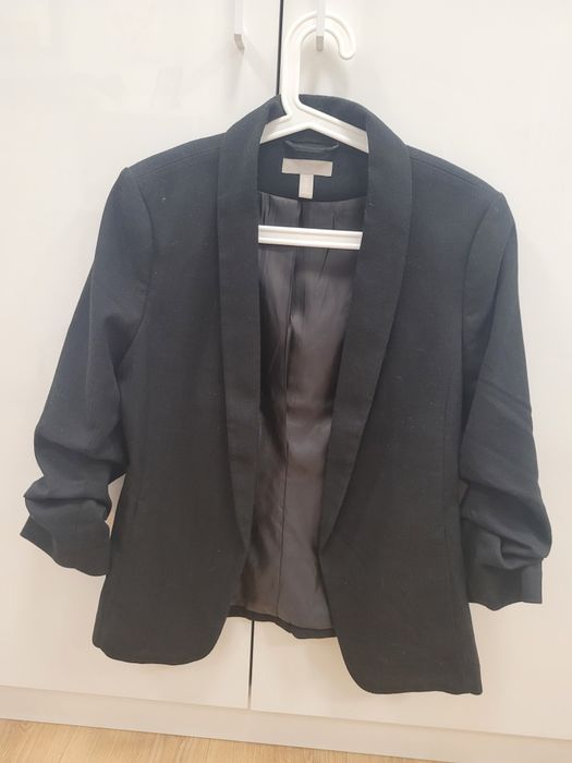 Marynarka damska z h&m, 38, czarna z rękawem 3/4