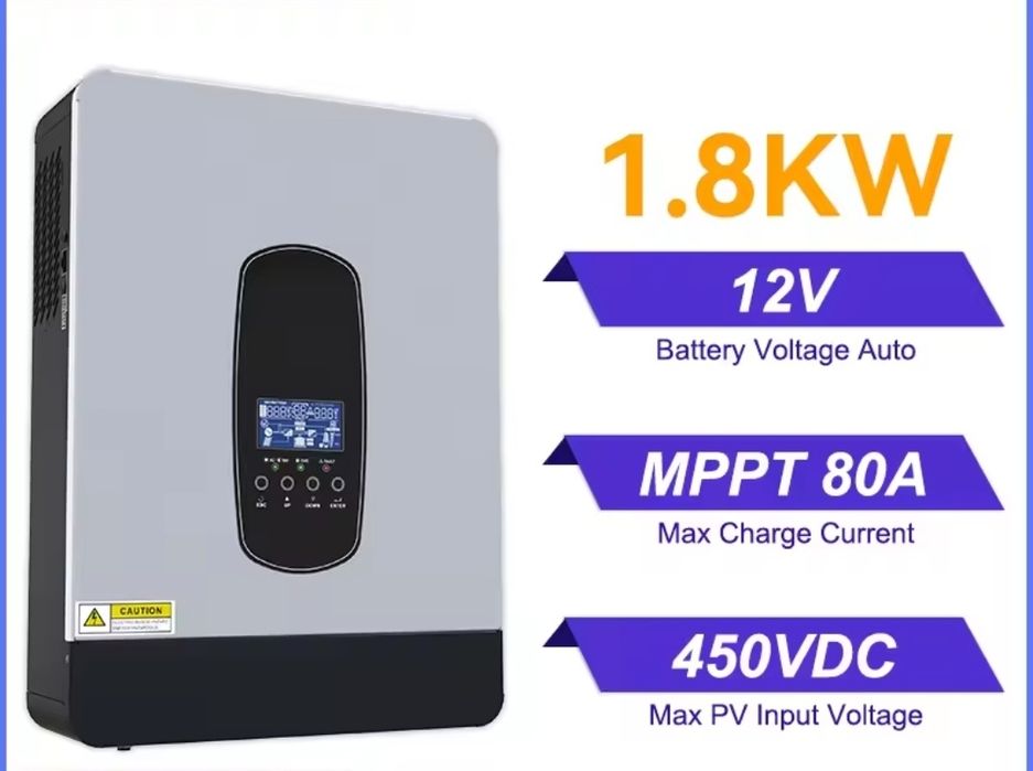 Інвертор Ecgsolax 1.8kw  12v mppt 80a гібридний инвертор 1800ват