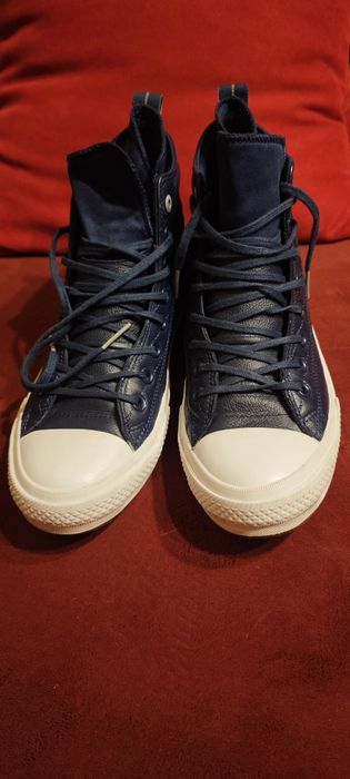 Утеплённые синие кеды Converse, натур. кожа, водонепроницаемые, р.42