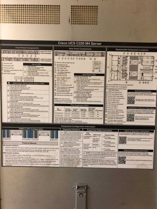 Сервер 1U Cisco UCS C220 M4S 2x XeonE5-2683V4,128gbRAM,Ssd2Tx2,HDD2Tx2