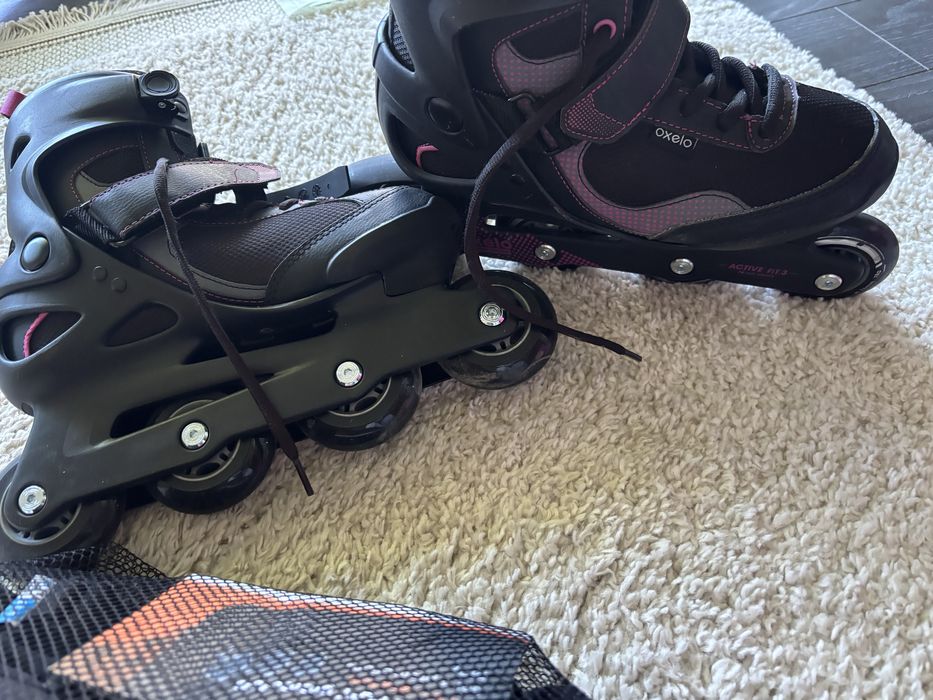 Patins em Linha Oxelo Active Fit 3 – Tam. 40 + Proteções