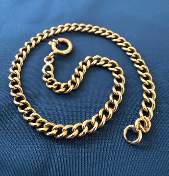 Elegante Pulseira em Ouro Português 19.2k – Malha Grumet