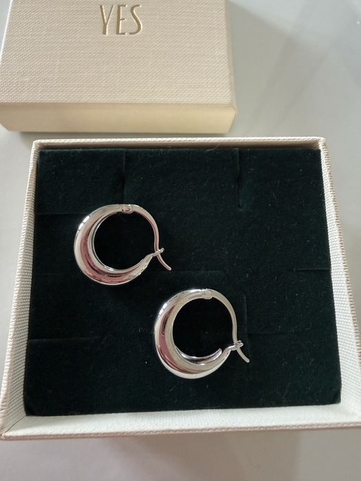 Kolczyki Srebro 925 srebrne Chunky Hoops minimalistyczne YES