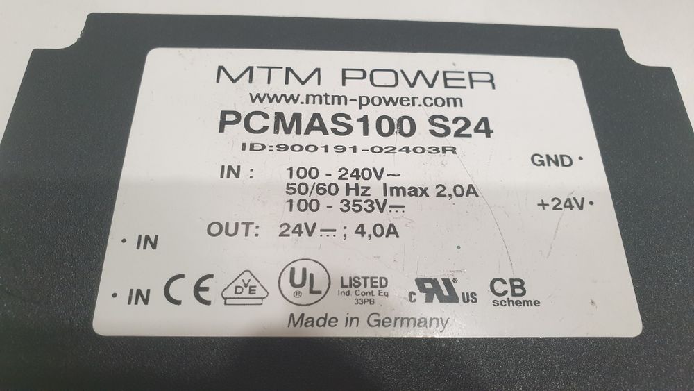 Источник питания 24V. pcmas100 s24 MTM power
Id:900191-02403R