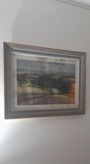 Moldura antiga madeira c/ vidro