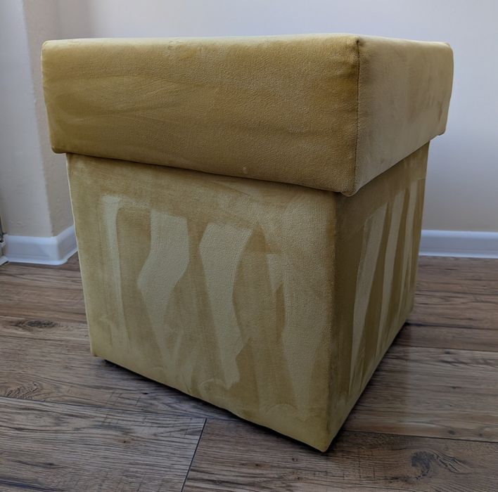 Pufa schowek używana musztardowy