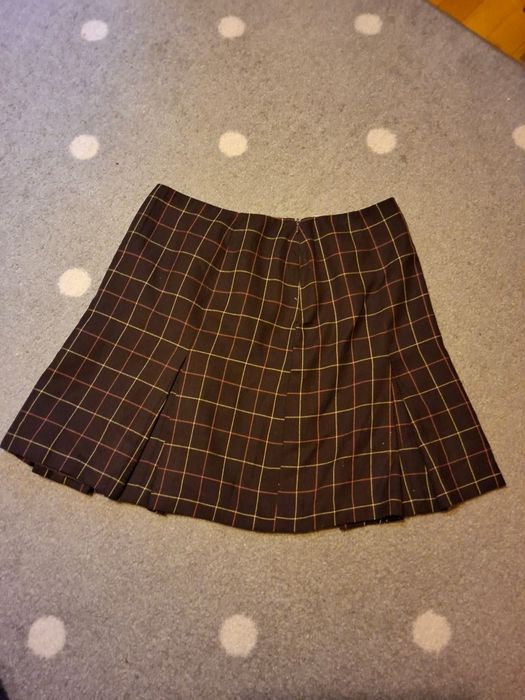 Spódnica brązowa w kratę krata must have krótka