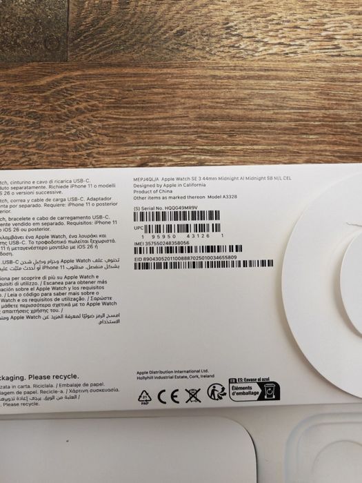 Apple Watch SE 3 44MM Preto Celular  Seminovo C/Garantia Aceito Retom