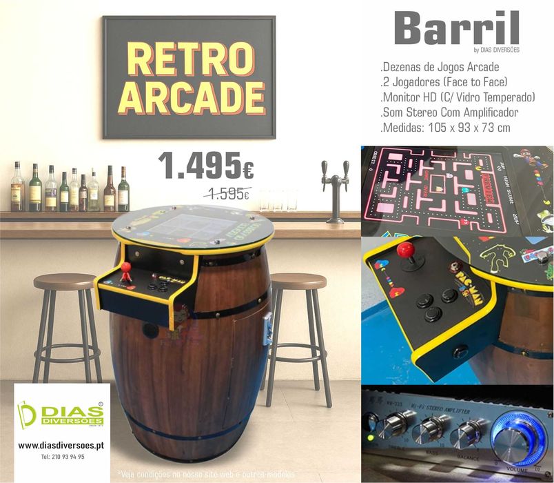 Máquina Arcade "Barril" - (Face to Face) - Novas