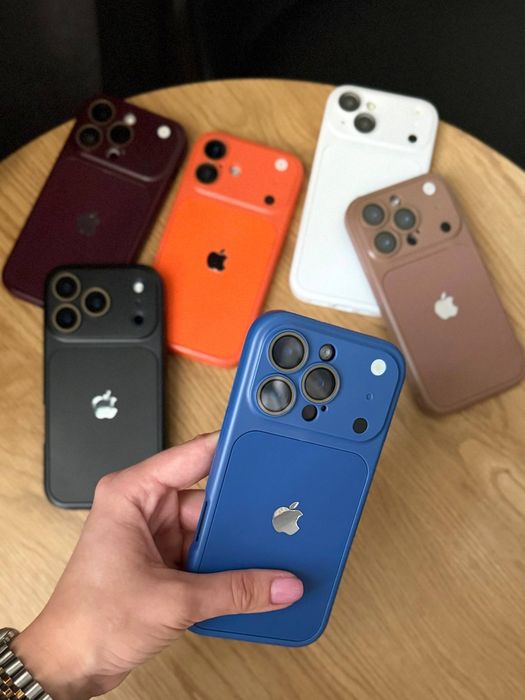 Чохол протиударний силіконовий для iPhone 15 / 16 Pro Max чехол айфон про макс имитация оранж імітація 18 закрита камера захист камери