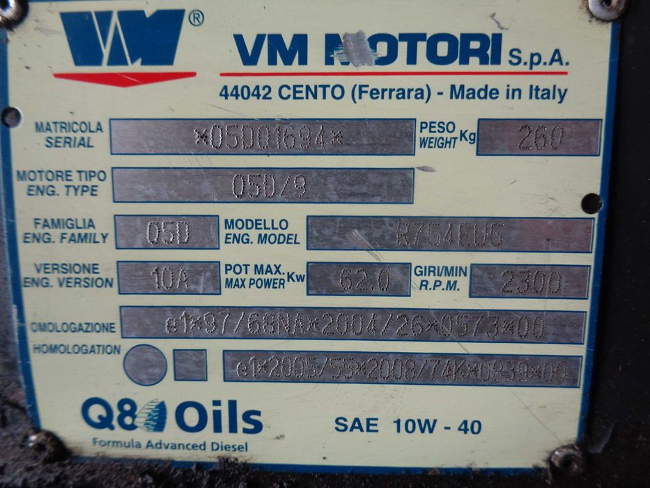 Silnik kompletny VM MOTORI 05D/9 R754EU5 E5 Zamiatarka