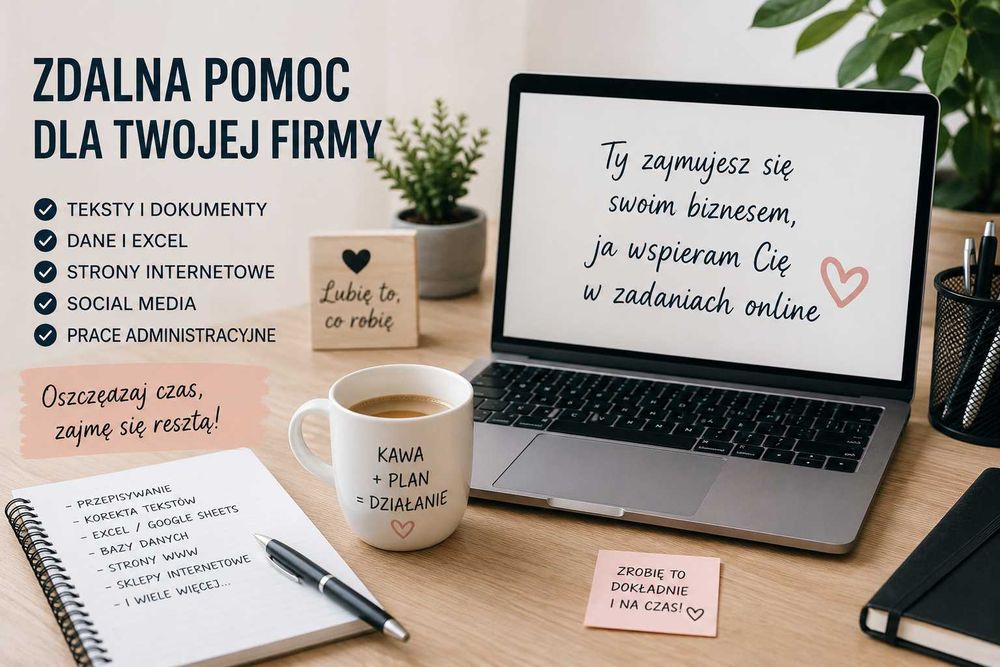Zdalna pomoc dla firm | Teksty, dane, dokumenty, strony WWW